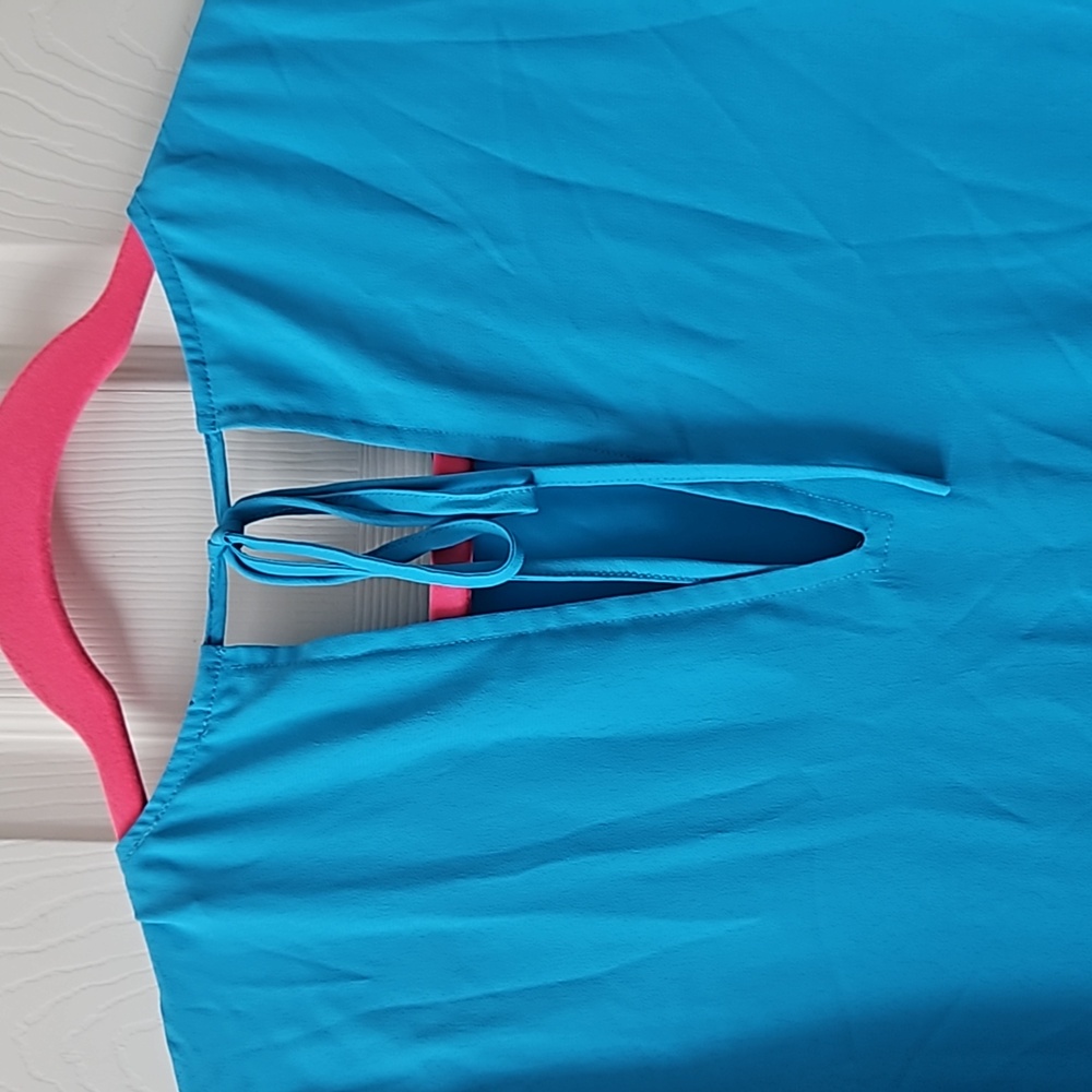 Charles Henry Tie Back Midi Dress Preppy Color Aqua, NWOT, Size Small - Picture 8 of 13
